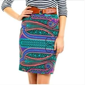 Anthro Plenty by Tracy Reese Vibrant Paisley Pencil Skirt